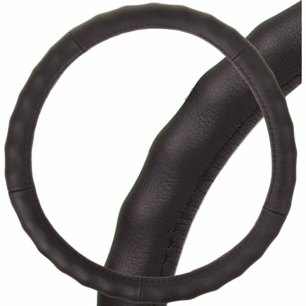 Оплетка SKYWAY кожа натуральная M Real- 2 Черная S01108003